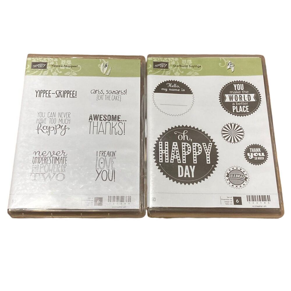 Stampin' Up! Yippee-Skippee & Starburst Signs Rubber Cling Stamps LOT OF‎ 2